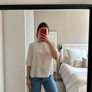 WHITE BLOUSE // ANN TAYLOR // SIZE SMALL